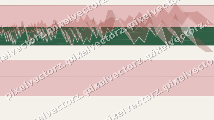 Glowing neon chart background in red and green