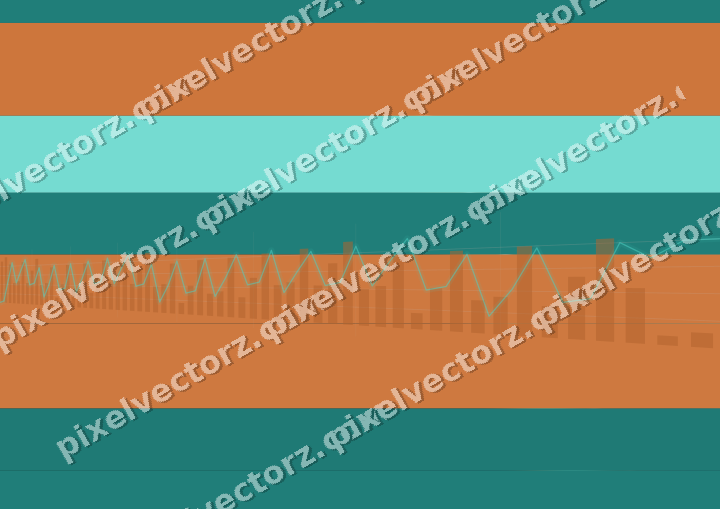 Glowing neon chart background in orange and teal