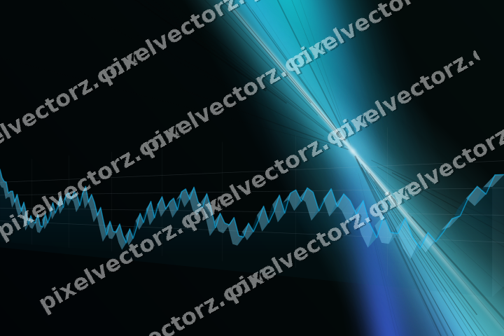 Glowing neon chart background in cyan and teal