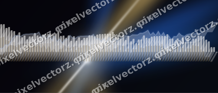 Glowing neon chart background in blue and amber
