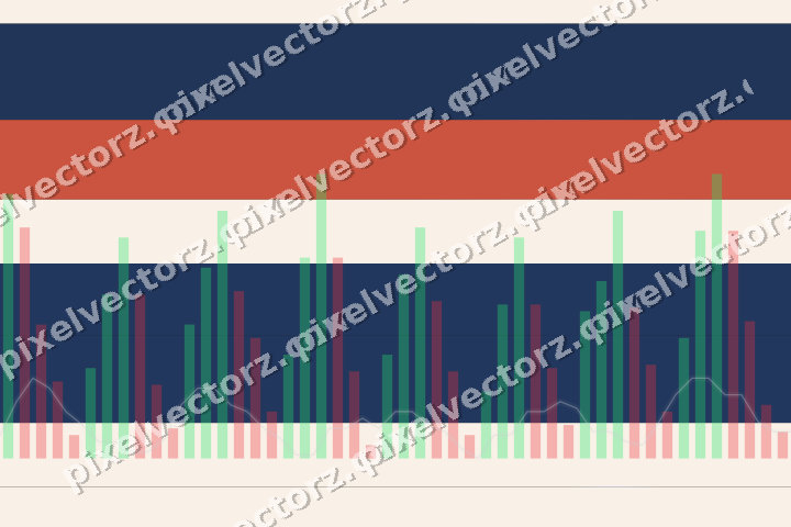 Glowing neon chart background in blue and red