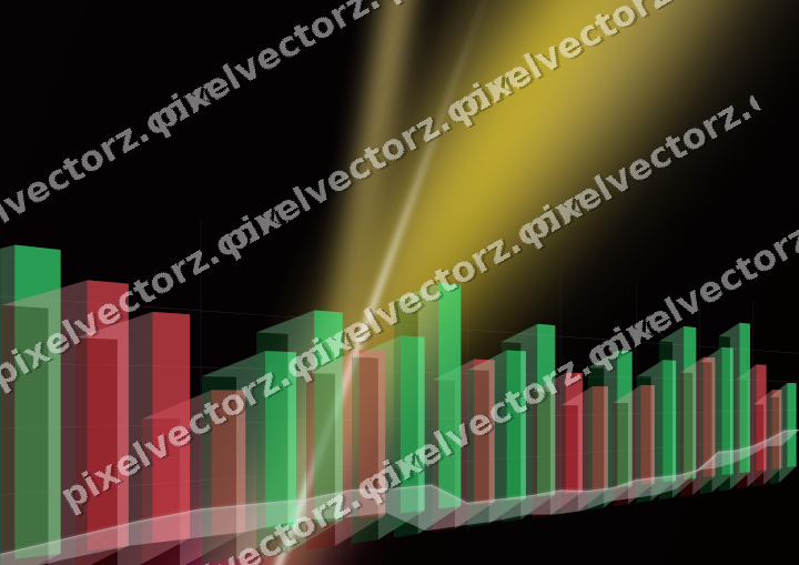 Glowing neon chart background in pink and yellow