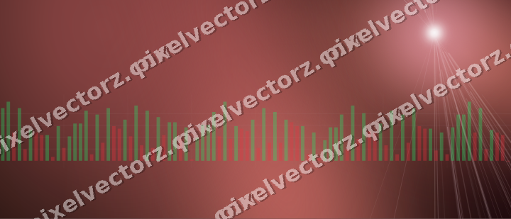 Glowing neon chart background in pink and red