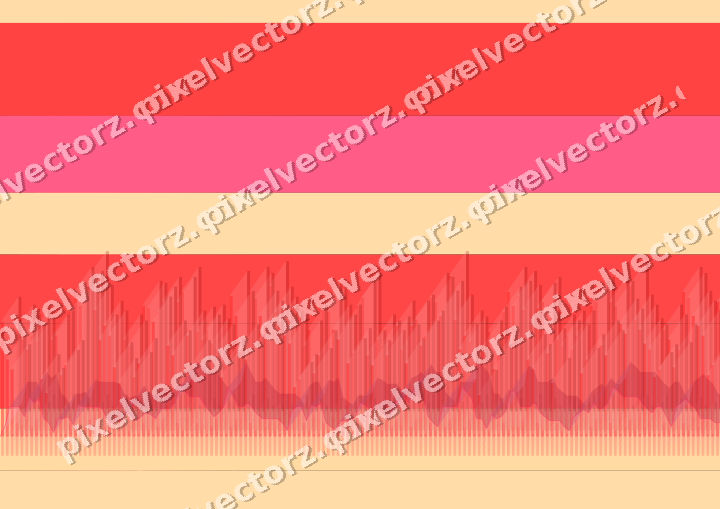 Glowing neon chart background in red and orange