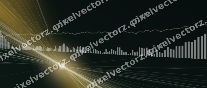 Glowing neon chart background in amber and green