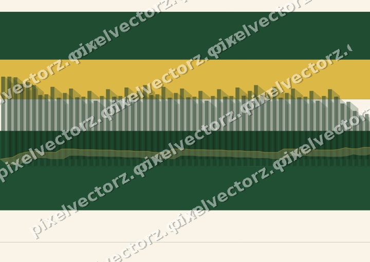 Glowing neon chart background in dark green and amber