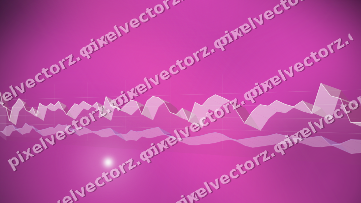 Glowing neon chart background in magenta and purple