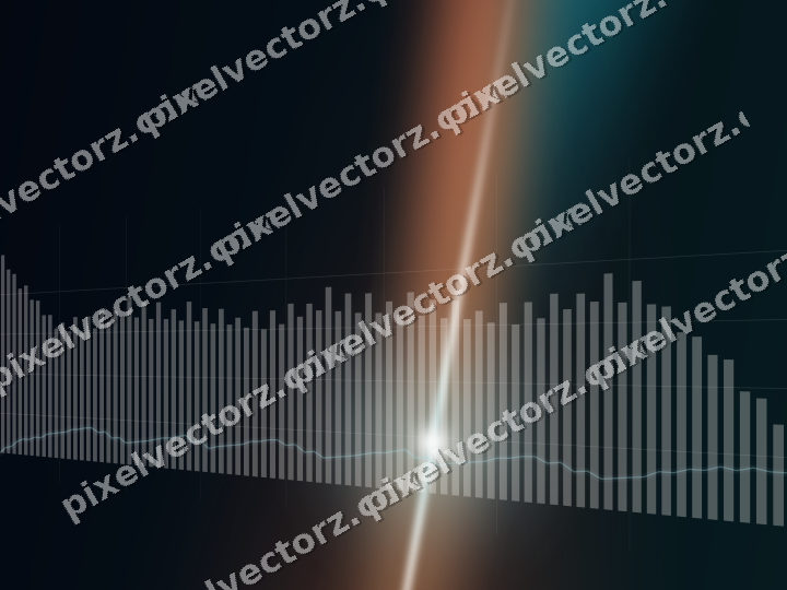 Glowing neon chart background in teal and orange
