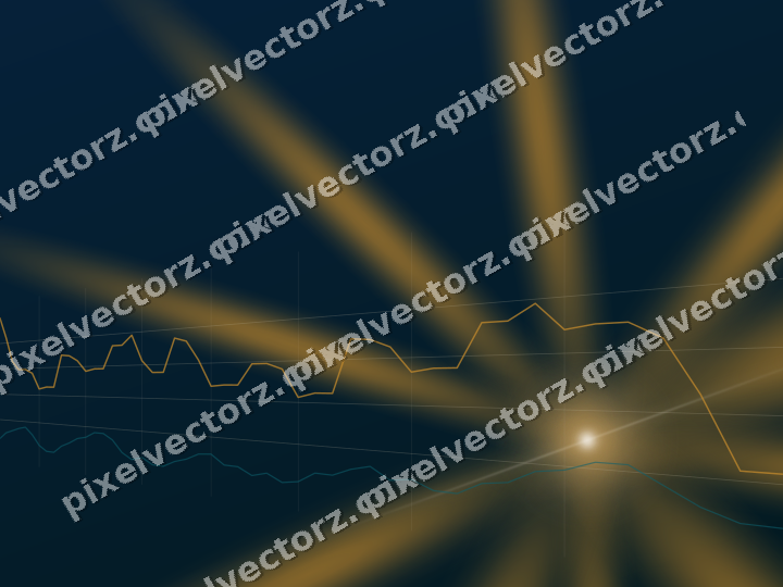 Glowing neon chart background in amber and dark teal