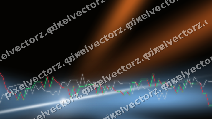 Glowing neon chart background in blue and orange