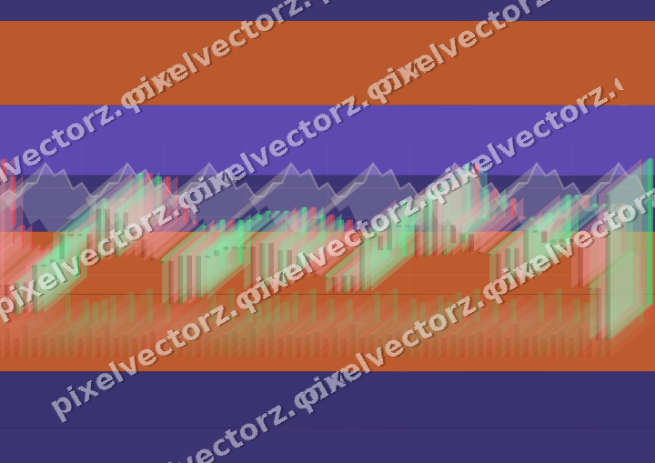 Glowing neon chart background in orange and blue