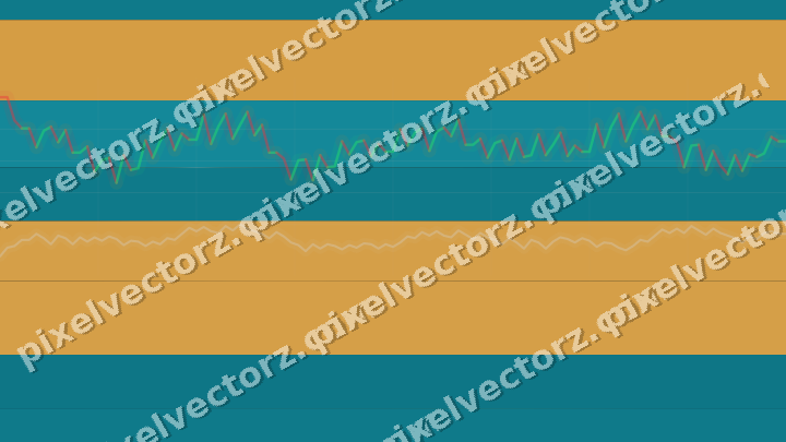 Glowing neon chart background in amber and teal