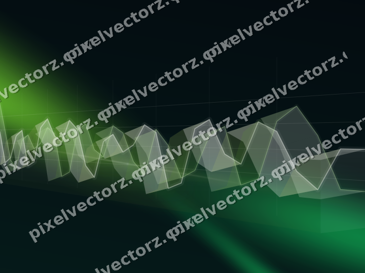 Glowing neon chart background in green and lime