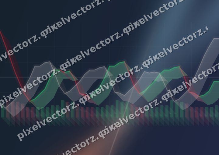 Glowing neon chart background in orange and cyan