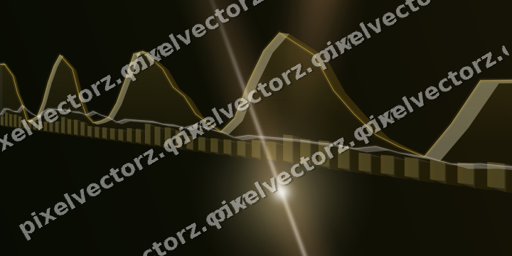 Glowing neon chart background in amber and orange