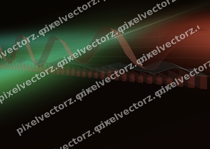 Glowing neon chart background in red and orange
