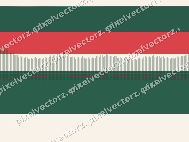Glowing neon chart background in green and red