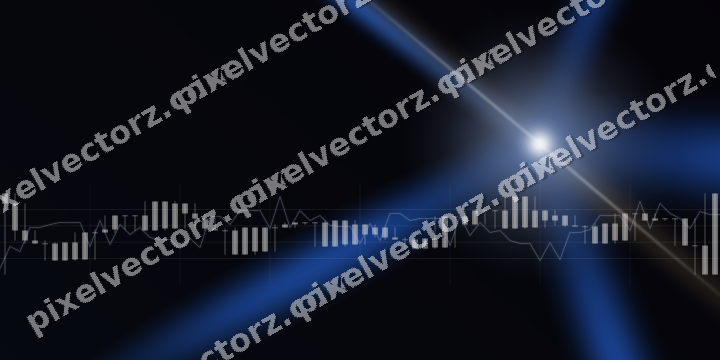 Glowing neon chart background in blue and amber
