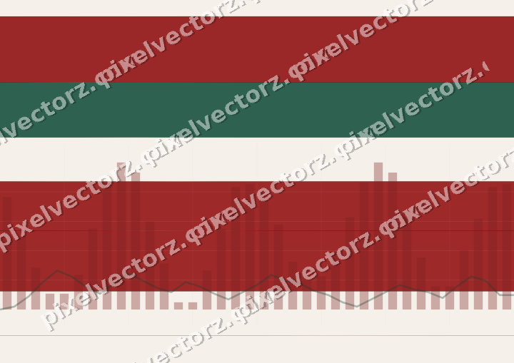 Glowing neon chart background in red and green