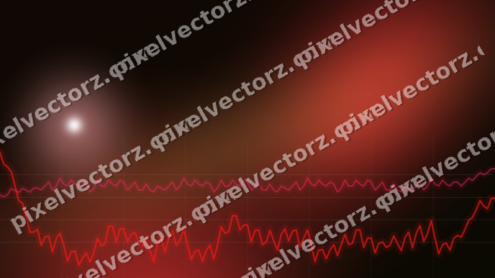Glowing neon chart background in red and orange