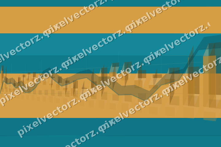 Glowing neon chart background in amber and teal