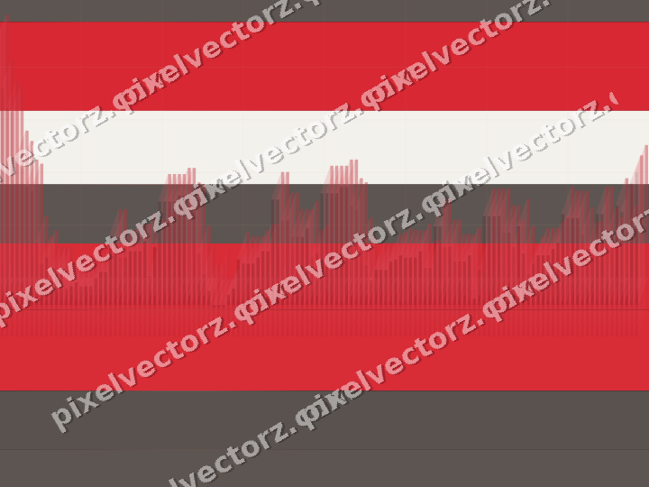 Glowing neon chart background in red and amber