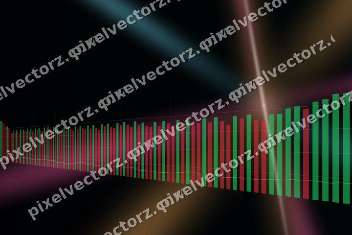 Glowing neon chart background in pink and cyan