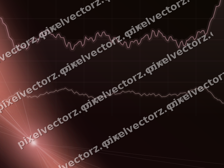 Glowing neon chart background in pink and red