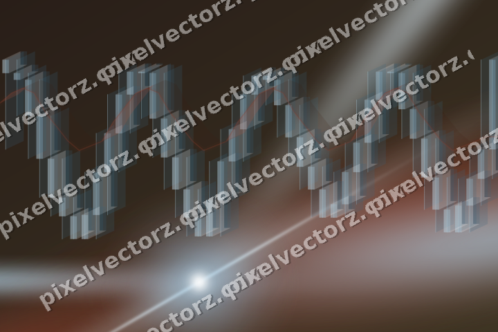 Glowing neon chart background in cyan and red