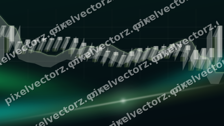 Glowing neon chart background in green and lime