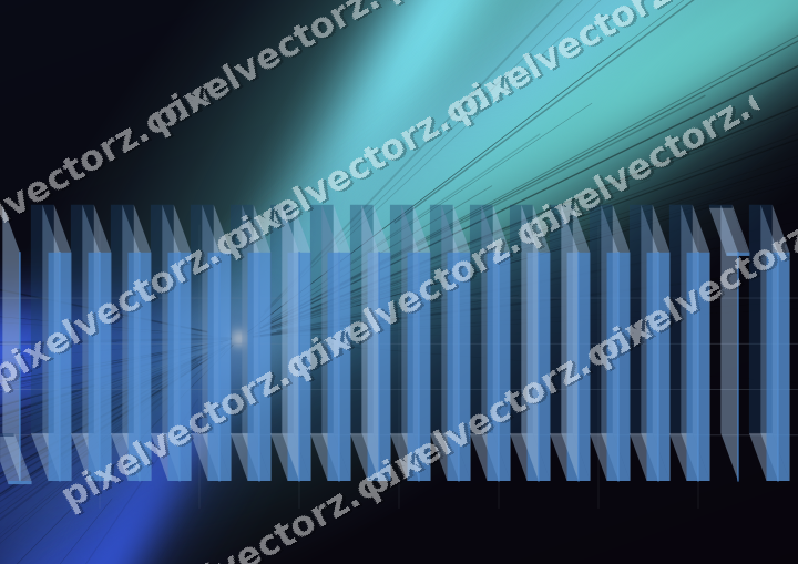 Glowing neon chart background in blue and cyan