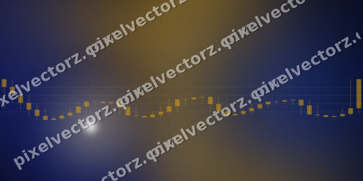 Glowing neon chart background in amber and blue