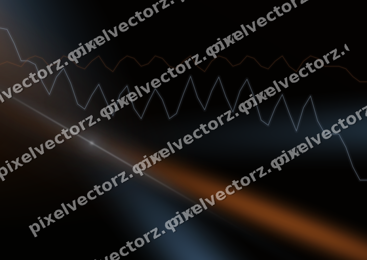 Glowing neon chart background in blue and orange