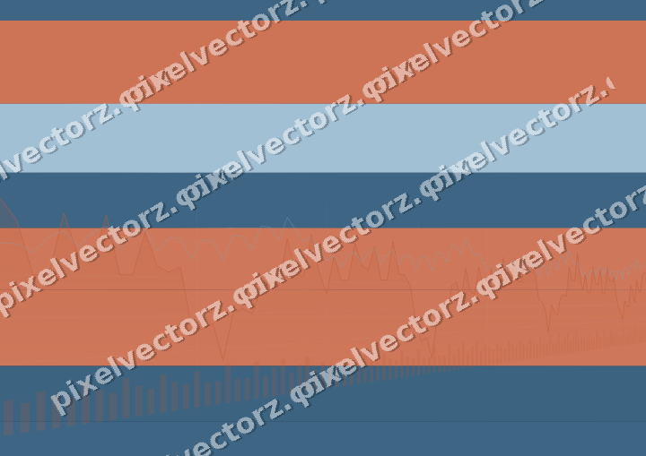 Glowing neon chart background in orange and cyan
