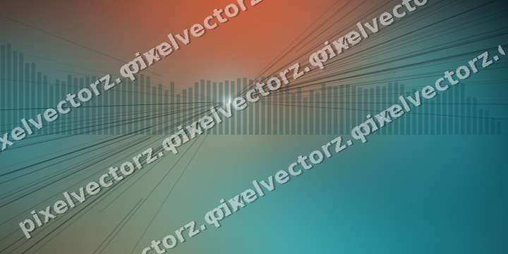 Glowing neon chart background in teal and orange