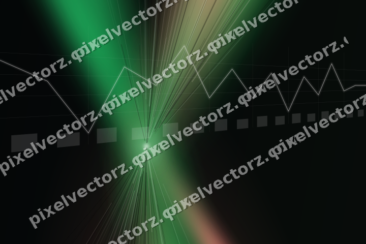 Glowing neon chart background in green and red
