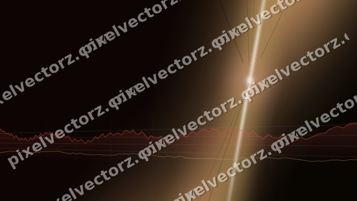 Glowing neon chart background in red and orange