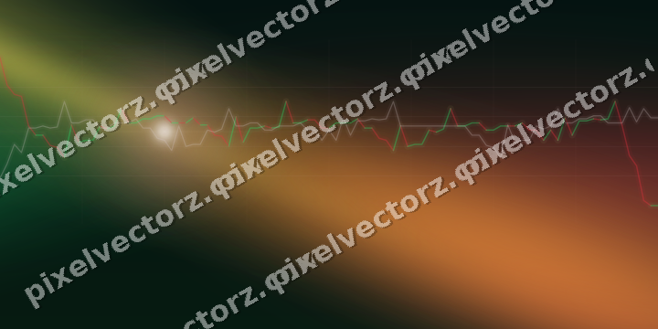 Glowing neon chart background in red and orange