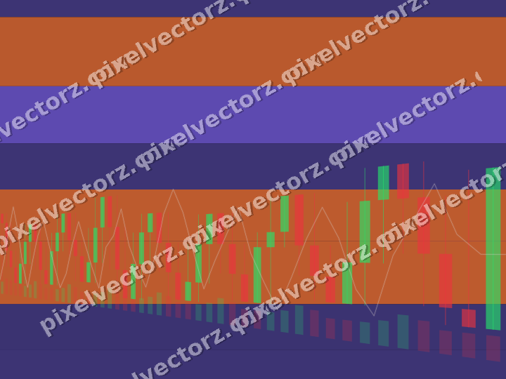 Glowing neon chart background in orange and blue