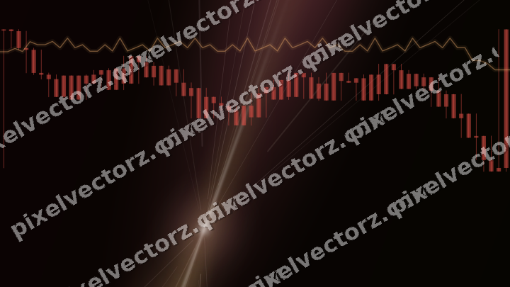 Glowing neon chart background in red and orange