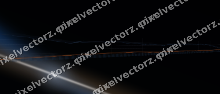Glowing neon chart background in blue and orange