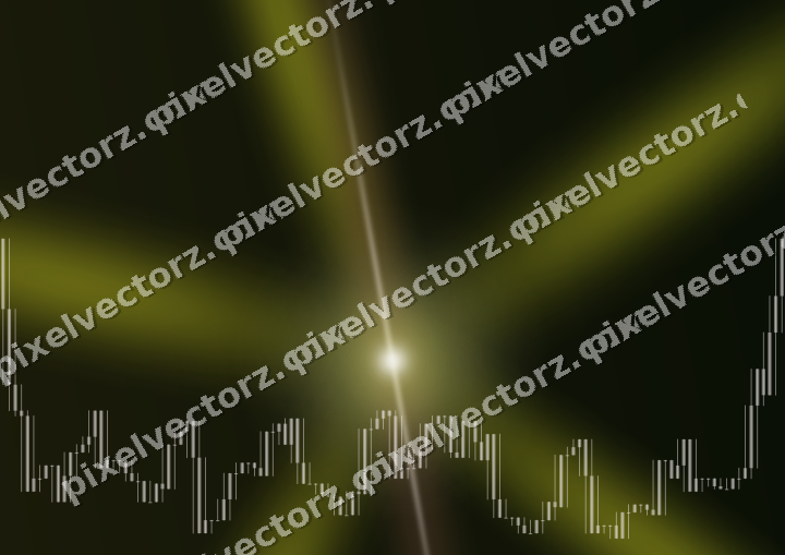 Glowing neon chart background in yellow and red