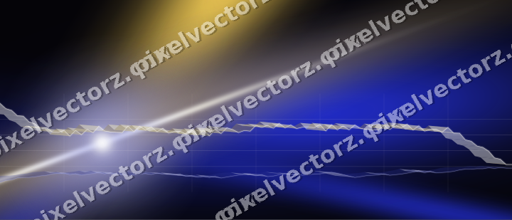 Glowing neon chart background in blue and amber