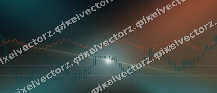 Glowing neon chart background in teal and orange