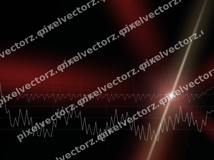 Glowing neon chart background in red and green