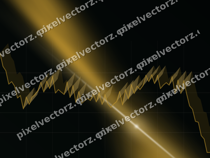 Glowing neon chart background in amber and green