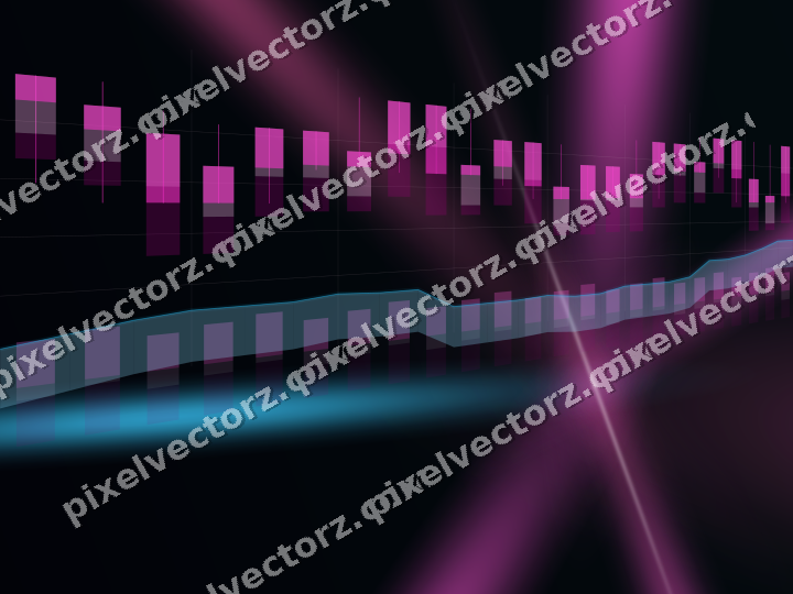Glowing neon chart background in magenta and purple