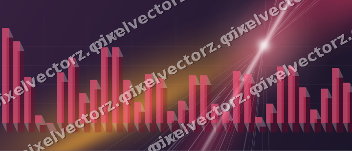 Glowing neon chart background in pink and amber