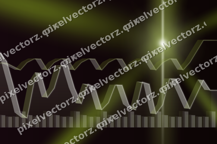 Glowing neon chart background in lime and pink