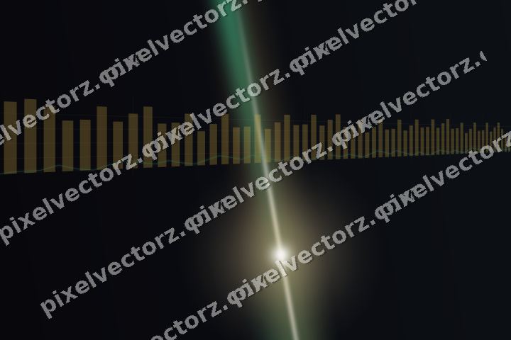 Glowing neon chart background in amber and green